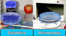 Compre 6 Leve 12 - Kit 12 Tampas de Silicone Reutilizável (UNIVERSAL) - Super Elástico